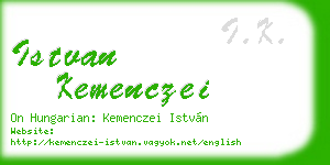 istvan kemenczei business card
