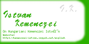 istvan kemenczei business card